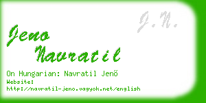 jeno navratil business card